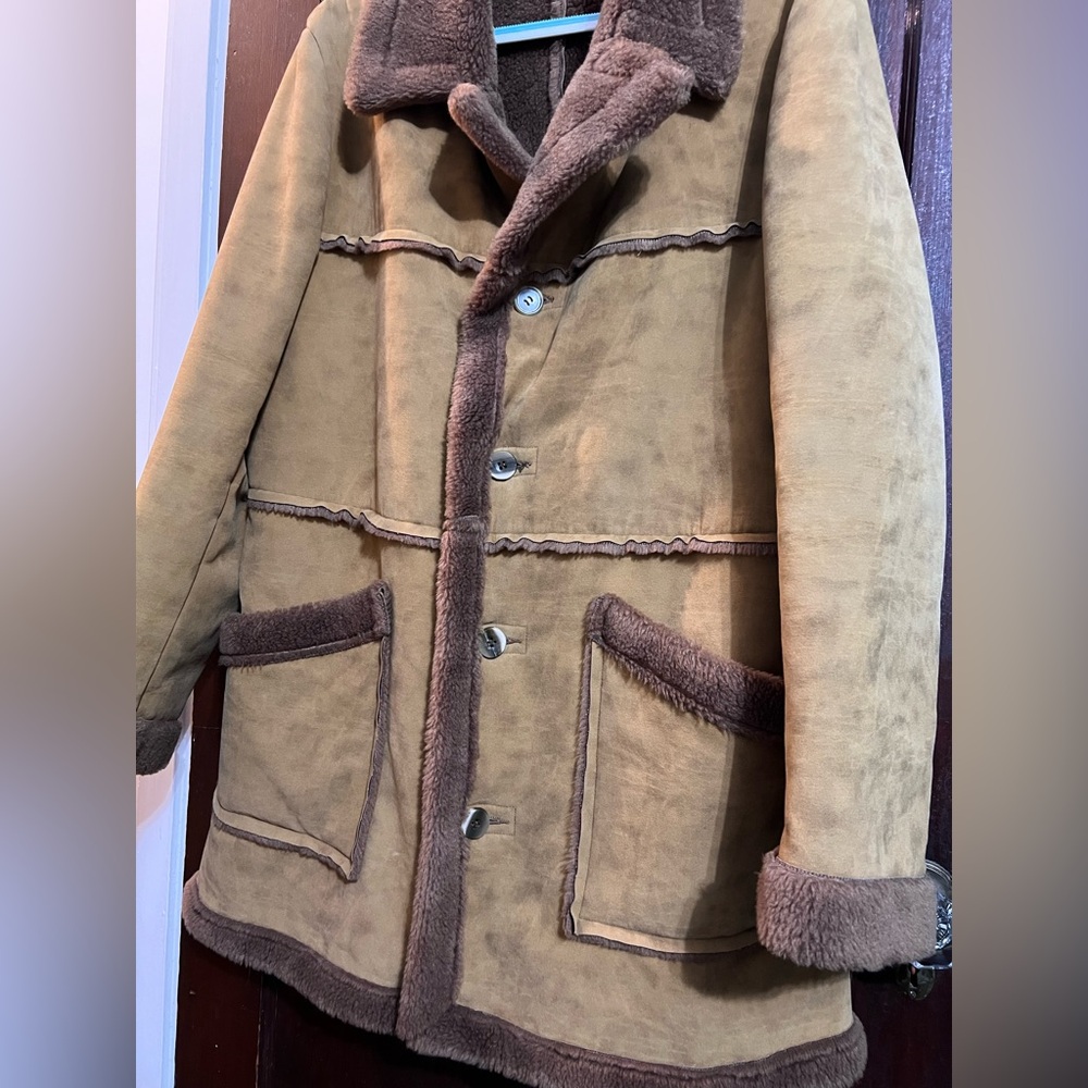 1970's Western Rancher Style Sherpa Lined Cowhide… - image 6